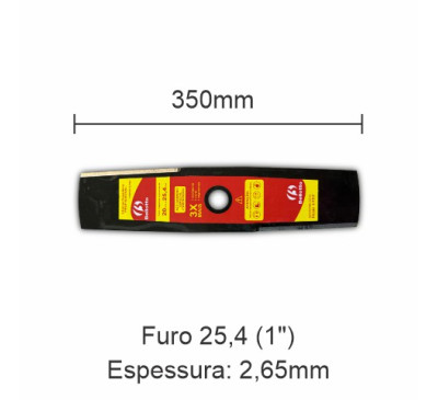 Lâmina para Roçadeira 350 x 25 x 2,65mm - AÇO ESPECIAL